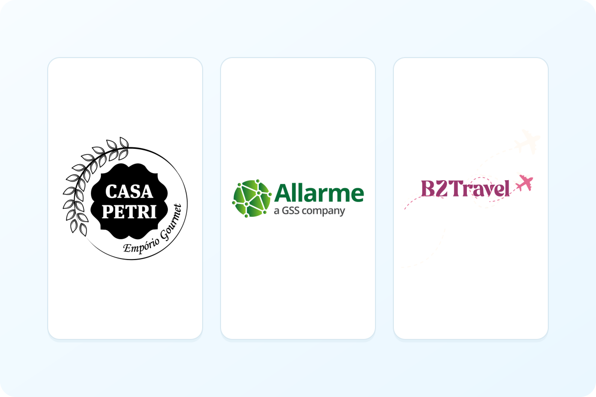 Casa Petri, Allarme e B2Travel, empresas apresentadas no portfólio da LC Agência Digital.